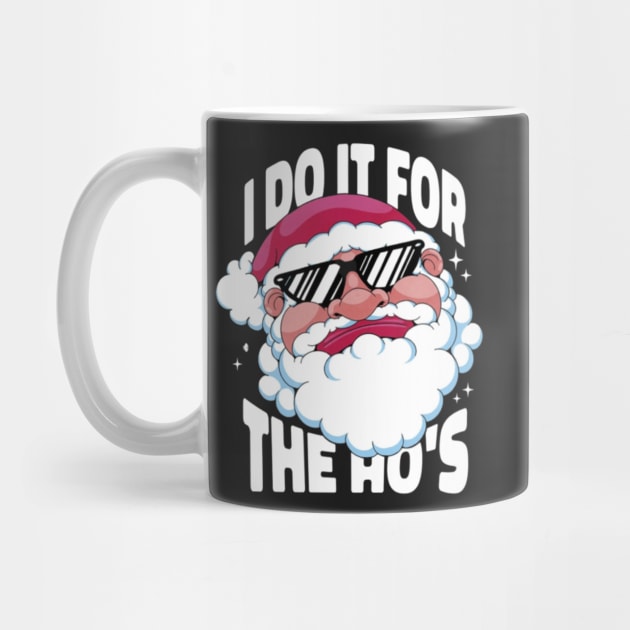 Funny santa claus with glasses t-shirt design by CharactersFans